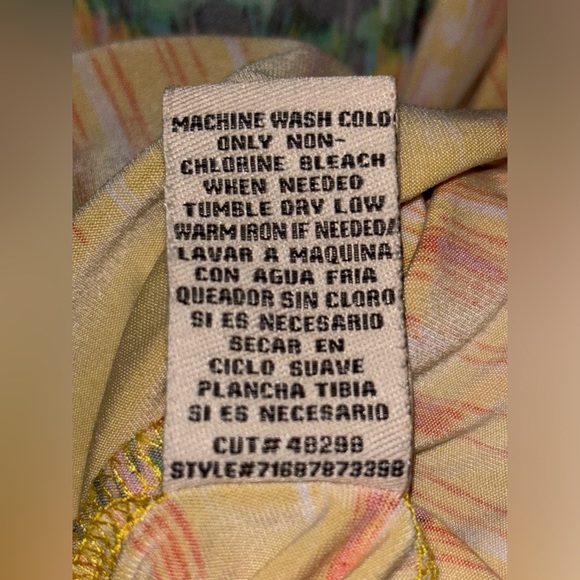 ECI NY Women Yellow Watercolor Maxi Dress Artsy Vibrant Size 10 Art To Wear Boho - Picture 8 of 9